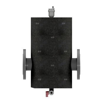Kołnierzowy separator powietrza SPK+ 250 – DN80 z wyposażeniem dodatkowym, z izolacją, malowany