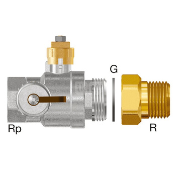 Zawó kulowy Sinum 1¼" z osłoną, z kształtką przejściową do Sinum M100-M130, Sinum D100-D130 i dodatkowego zbiornika Sinum