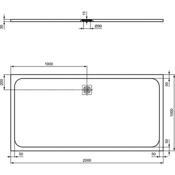 ULTRAFLAT S Brodzik 200x100 PURE WH RECT
