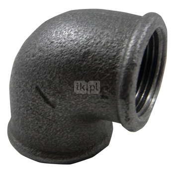 Kolanko 90' nakrętne A1 czarne 1 1/4"