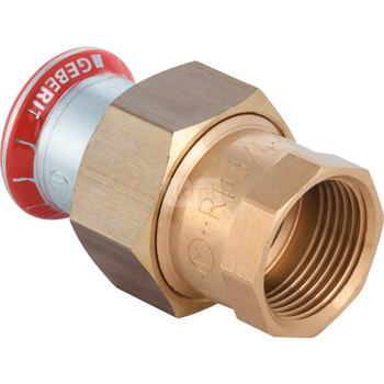 Śrubunek hydrauliczny GEBERIT Mapress C-Stahl FKM przejściowy stal GW 1/2'' 18 mm z pierścieniem zacinającym