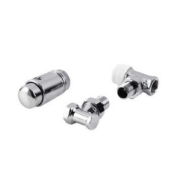 PHA-025 Komplet termostatyczny kątowy do podłączenia grzejnika (chrom)