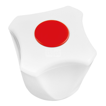 Pokrętło do baterii 4-kątne białe z zaślepką czerwoną