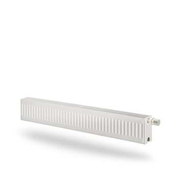 Grzejnik płytowy typ 33 PURMO Plint L wym. 200 x 600 mm, kolor biały, moc 613 W, front Profilowany