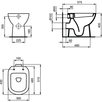 IS I.LIFE A Miska stojąca HO White B/W