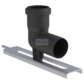 Kolano 87st. fi100mm z podporą i szyną mocującą 