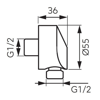 Przyłącze kątowe G1/2 do węża natryskowego, czarny