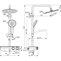 CERATHERM S200 System natryskowy z deszczownicą okrągłą