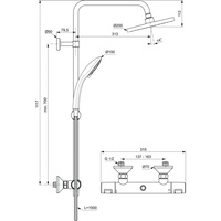 CERATHERM T25 SYSTEM NATRYSKOWY Z BATERIA NATRYSKOWĄ WBWS