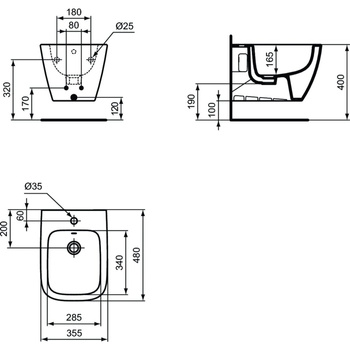 IS I.LIFE S Bidet wiszący HF White BXD