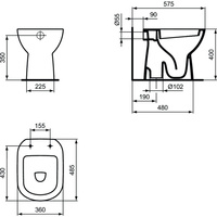 IS I.LIFE A Miska stojąca VO NON WHT B/W