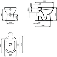 IS I.LIFE A Miska stojąca HO White B/W