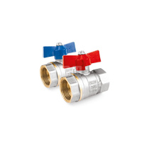 Kurek kulowy do wody powietrza glikolu (W/W motylek) ART. 121 EFAR 8/80 DN 1"Nieb.