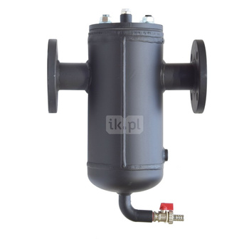 Filtroodmulnik koszowy FMKo 150 – DN50 z wyposażeniem dodatkowym, bez izolacji, ocynkowany (z koszem filtracyjnym 500µm, zaworem spustowym i odpowietrznikiem ręcznym, bez izolacji, ocynkowany)