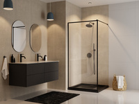 Kabina WALK IN TOCA 90 x 190 BLACK - BESCO