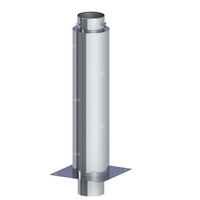 Izolowane przedłużenie komina dymowego fi 200mm z adapterem nasady grubość 1,0mm L=850mm
