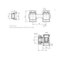 PHA-035 G1/2xG3/4 PN10 DN15 Zespół zaworów grzejnikowych K CuZn-C PN-M-75002