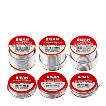 Lut miękki MAŁY cyna SN97CU3  2,5mm 100g /szpula/  (60szpul)-BISAN