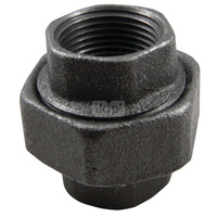 Dwuzłączka prosta nakrętno płaska U1 czarna 2 1/2"