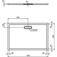 ULTRAFLAT NEW Brodzik 120x80 RECT BLC SILK