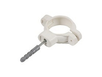 Uchwyt do rur 50 plastikowy biały ,wkret.kołek - konfekcja      AKCES