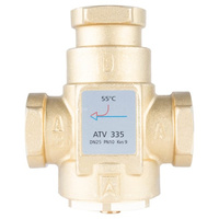 Zawór temp.powrotu kotła ATV 335, DN25, Rp1", 55°C, Kvs 9 m3/h-AFRISO