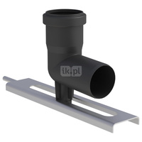 Kolano 87st. fi100mm z podporą i szyną mocującą 