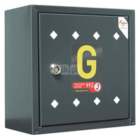 Skrzynka gazowa na zawór, 300x300x150, metalowa, naścienna - antracytowa