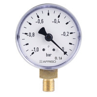 Manometr z rurką Bourdona AFRISO RF grzewczy 0/10 bar aksjalne G1/4B fi 50 mm, kl. 2.5%