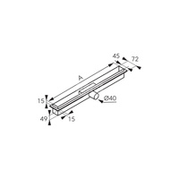 Odpływ liniowy SLIM PRO, 80 cm, czarny