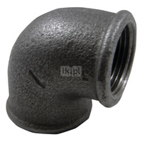 Kolanko 90' nakrętne A1 czarne 1"x3/4"