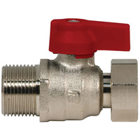 Zawór kulowy QIK 3/4'' GW x GZ prosty, uchwyt: rączka (czerwona)