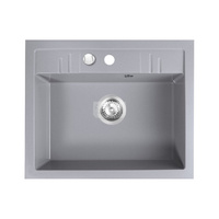 MEZZO II zlewozmywak granitowy 1-komorowy 48/58, szary