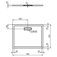 ULTRAFLAT NEW Brodzik 90x70 RECT BLC SILK