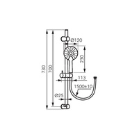 Natrysk przesuwny 1F PHILA, czarny