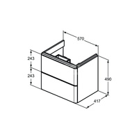 ADAPTO SZAFKA 57X41 2 DRWS ANCT/MT