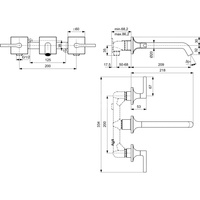 JOY NEO Bateria ścienna DC LEVER 206mm CHR