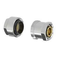 Złącze FLAMCO MEIBES PLUS DVGW Dwuczęściowy, mosiądz (Niklowanie) / mosiądz, 3/4'' x 1/2'' (eurokonus x PZ), 30.9 mm z uszczelką, PN10 bar