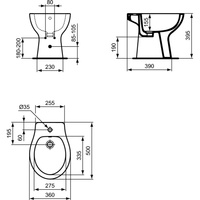SIMPLICITY Bidet stojący 50x36