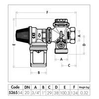 Hydrauliczna grupa bezpieczeństwa do zasobników c.w.u. DN 20 (3/4")