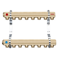 Rozdzielacz do ogrzewania podłogowego FERRO RPN09 9-obieg. mosiądz GW 1'' x GZ 3/4''