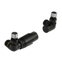 PHA-037CM Kpl. termostatyczny "lewy" z nastawą wstępną do podłączenia grzejnika łazienkowego czarny mat