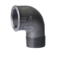 Kolano nakrętno-wkrętne czarne 1/2" A4 STRONG