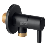 Zawór wodny FERRO ROTONDO, czarny GZ 1/2'' x GZ 1/2''