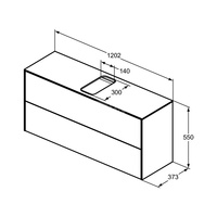 CONCA SZAFKA 120X37X55 2 DR+WTOP ANMT