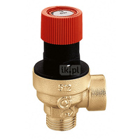 Zawór bezpieczeństwa. Przyłącza z gwintem zewnętrznym i wewnętrznym 1/2" 2,5 bar