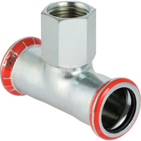 Trójnik GEBERIT Mapress C-Stahl przejściowy 90' stal (ocynk) 66.7 mm x 3/4'' x 66.7 mm (mufa zaciskowa x GW x mufa zaciskowa)