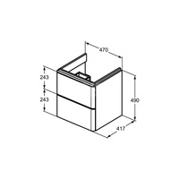 ADAPTO SZAFKA 47X41 2 DRWS GLS WHT