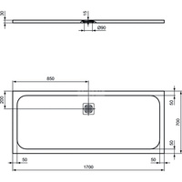 ULTRAFLAT S BRODZIK 170X70 JET BLK
