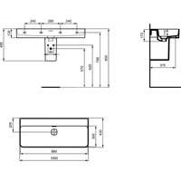 STRADA II UMYWALKA 100 CM B/O